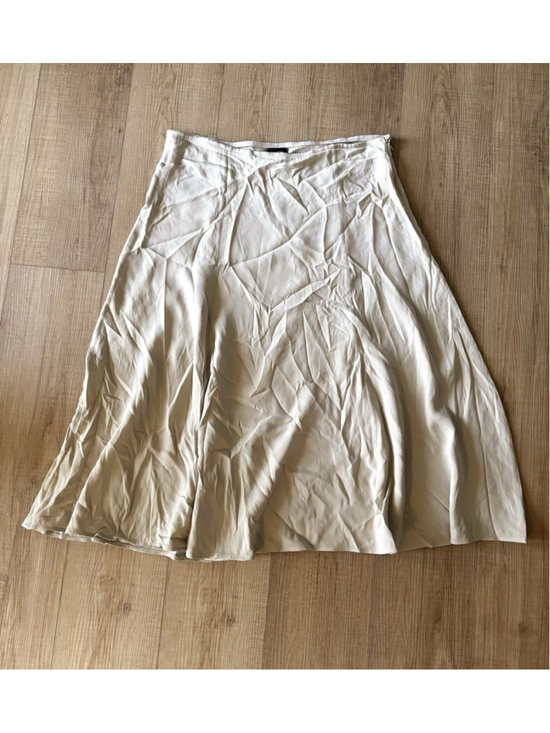 Eileen Fisher Dresses & Skirts - EILEEN FISHER 100% Silk Beige Maxi Skirt Sz M Side Zip Quiet Luxury Minimalist